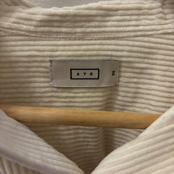 AYR "The Deep End" Oversized Button Down in Corduroy (cream, size XS) - Picture 3 of 3